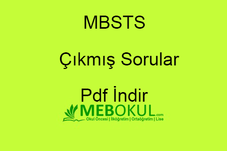 Mbts Cikmis Sinav Sorulari Ucretsiz Pdf Indir Meb Okul